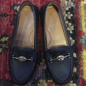 Coach driving moccasins Flats 6.5 black leather